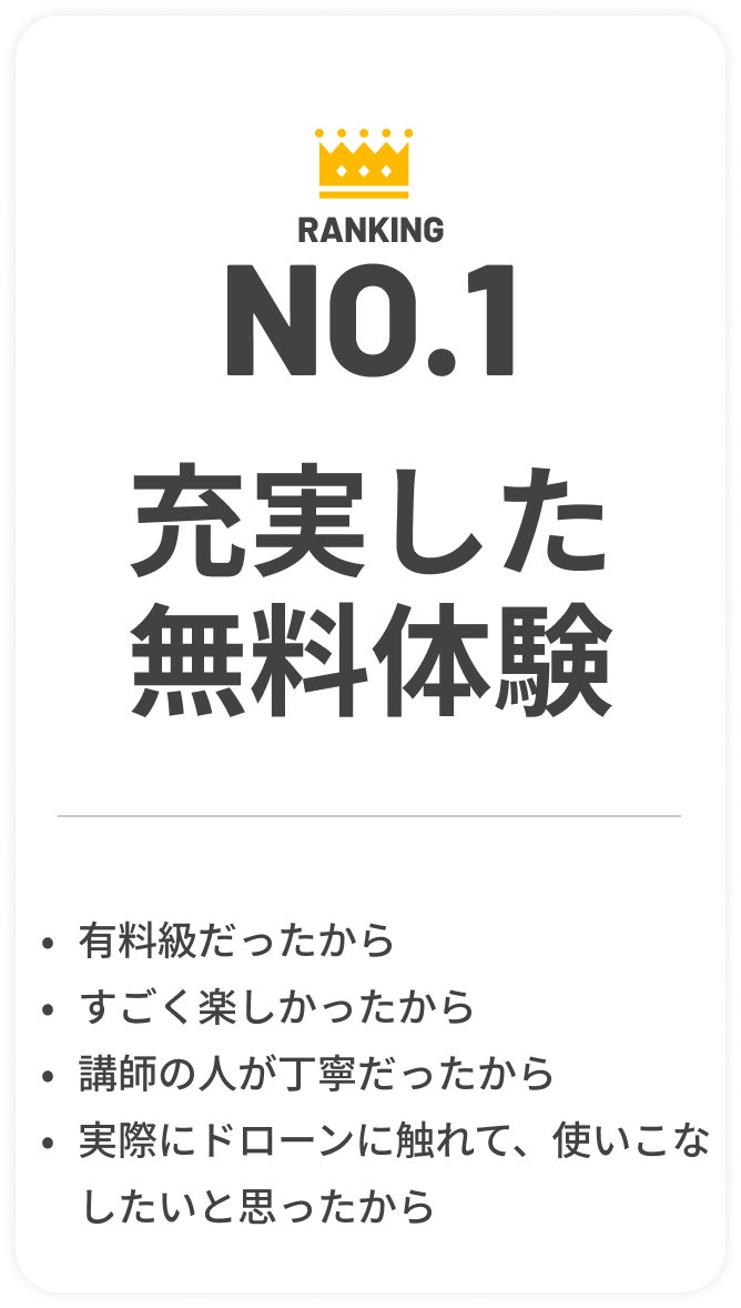 NO.1 充実した無料体験