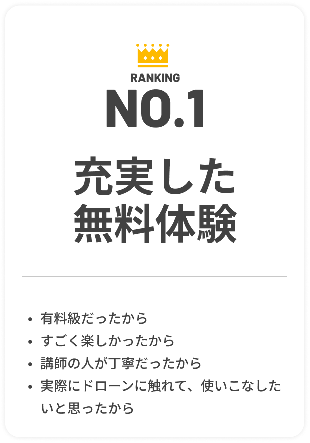 NO.1 充実した無料体験